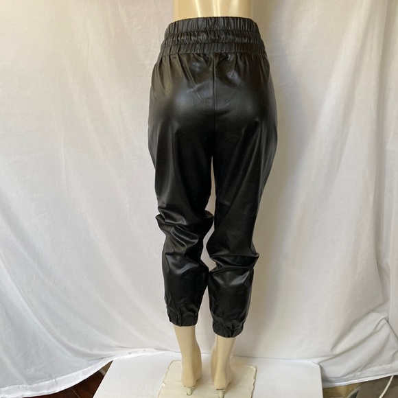 OPHELIA ROE Clothing Casual Loose Drawstring Faux Leather Pants Joggers Size M - Picture 4 of 11